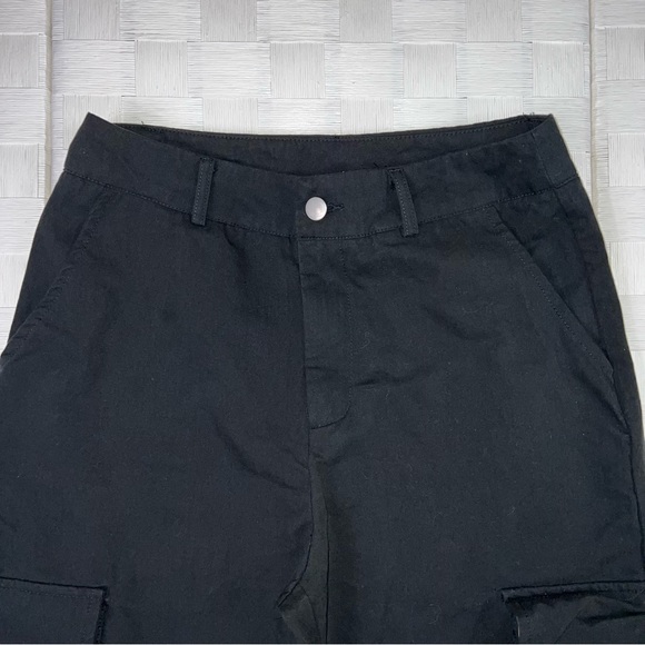 SHEIN Black Zipper Fly Flap Tapered Pants Women's M - Picture 3 of 9